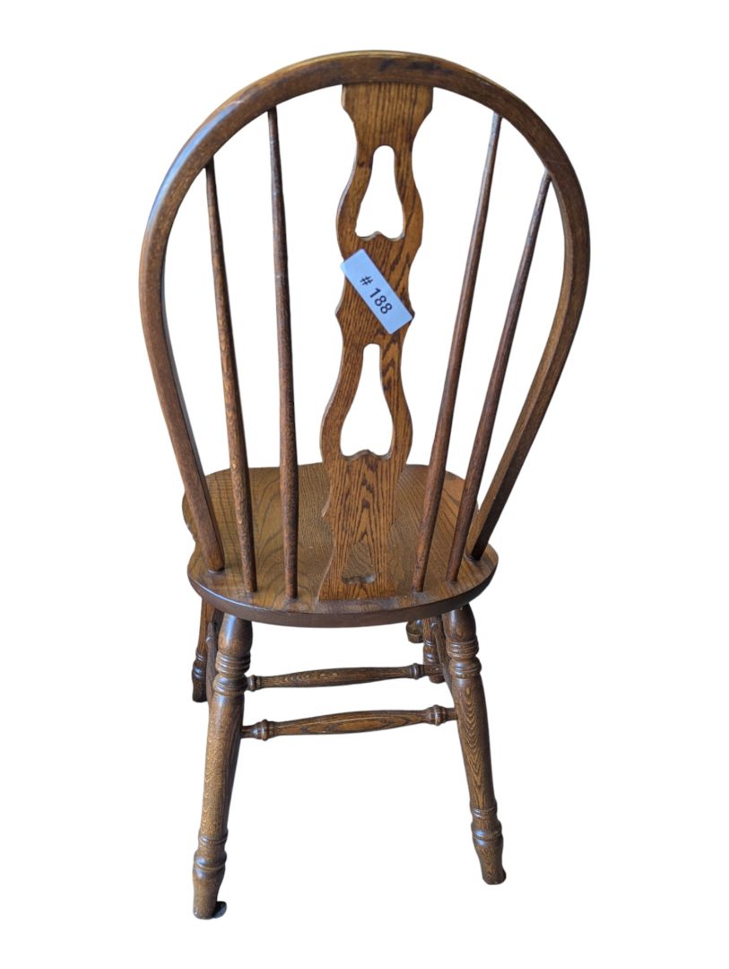 Set of 3 Vintage Oak Windsor Bow-Back Dining Chairs