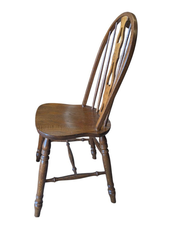Set of 3 Vintage Oak Windsor Bow-Back Dining Chairs