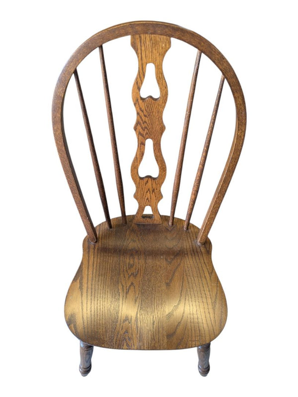 Set of 3 Vintage Oak Windsor Bow-Back Dining Chairs