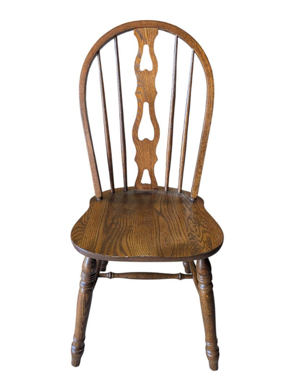 Set of 3 Vintage Oak Windsor Bow-Back Dining Chairs
