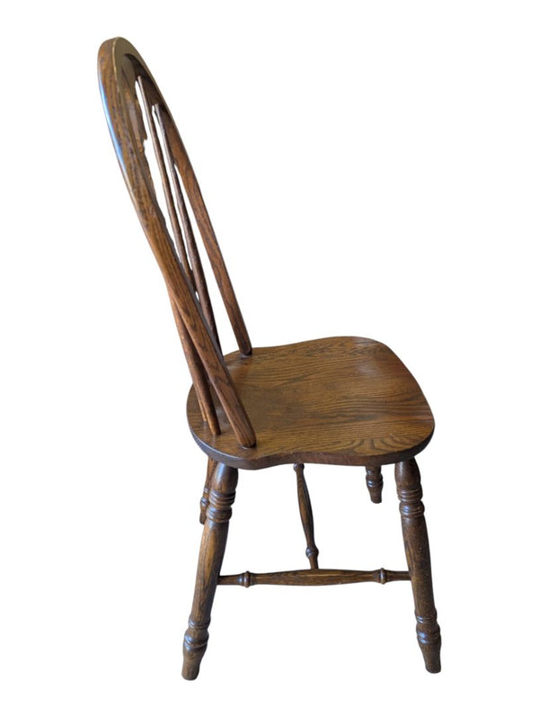 Set of 3 Vintage Oak Windsor Bow-Back Dining Chairs