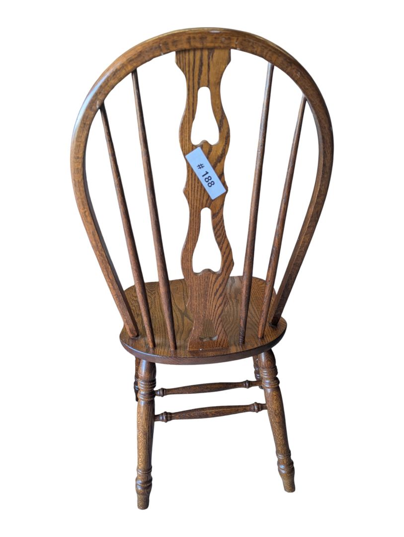 Set of 3 Vintage Oak Windsor Bow-Back Dining Chairs