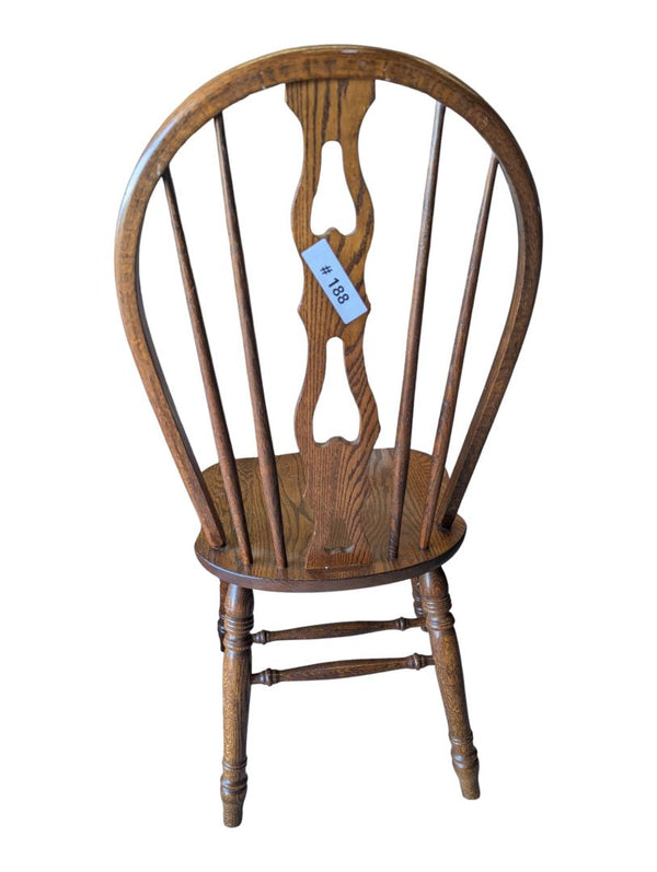 Set of 3 Vintage Oak Windsor Bow-Back Dining Chairs
