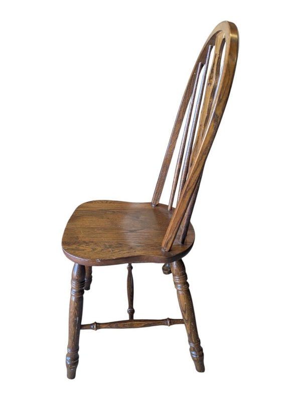 Set of 3 Vintage Oak Windsor Bow-Back Dining Chairs