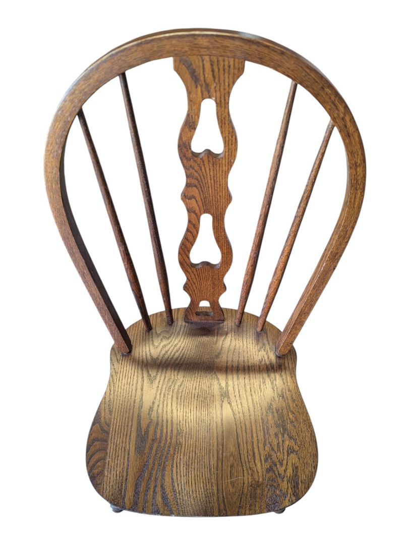 Set of 3 Vintage Oak Windsor Bow-Back Dining Chairs
