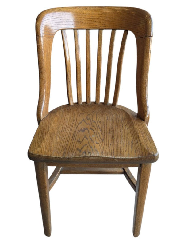 Vintage Oak Curved Back Spindle Dining Chair