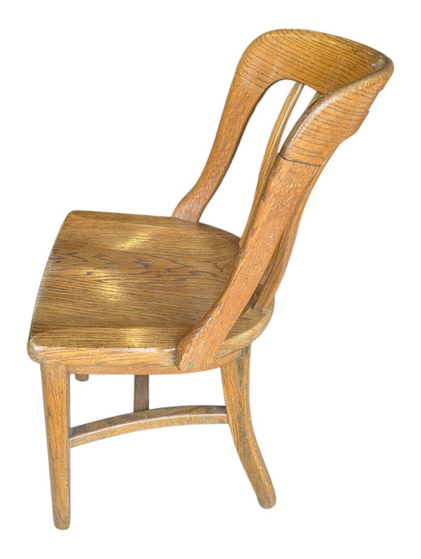 Vintage Oak Curved Back Spindle Dining Chair