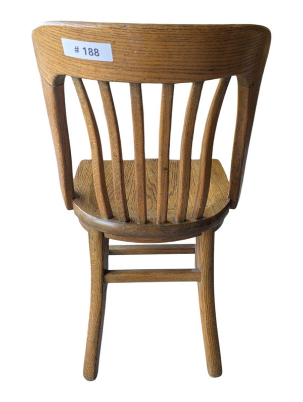 Vintage Oak Curved Back Spindle Dining Chair