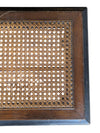 Vintage Wood & Woven Cane Rectangular Accent Table