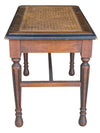 Vintage Wood & Woven Cane Rectangular Accent Table