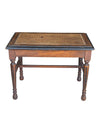 Vintage Wood & Woven Cane Rectangular Accent Table