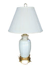 Vintage White Ceramic Table Lamp with Gold Accents