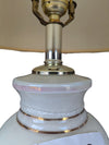 Vintage White Ceramic Table Lamp with Gold Accents