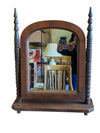 Vintage Wooden Tabletop Mirror with Turned Spindle Posts