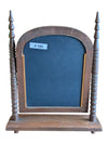 Vintage Wooden Tabletop Mirror with Turned Spindle Posts