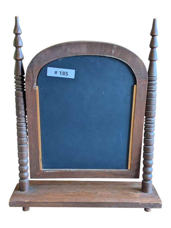 Vintage Wooden Tabletop Mirror with Turned Spindle Posts