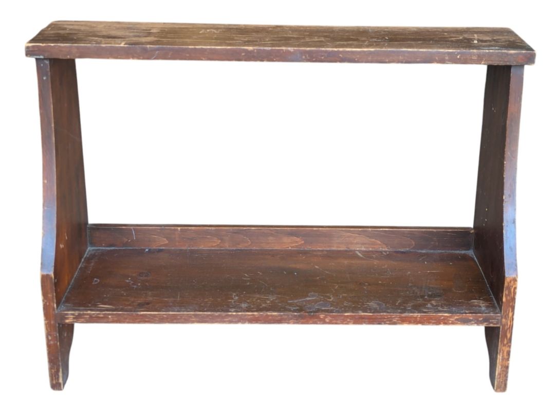 Vintage Rustic Wooden Two-Tier Open Shelf