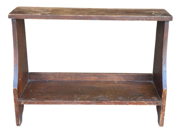 Vintage Rustic Wooden Two-Tier Open Shelf