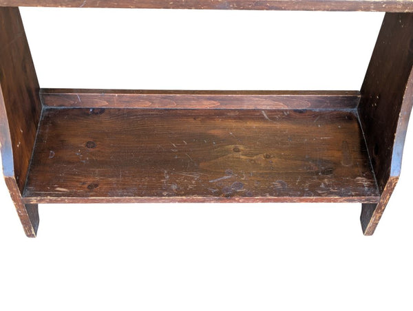 Vintage Rustic Wooden Two-Tier Open Shelf