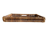 Rectangular Woven Wicker Serving Tray with Handles