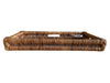 Rectangular Woven Wicker Serving Tray with Handles