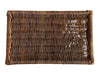 Rectangular Woven Wicker Serving Tray with Handles
