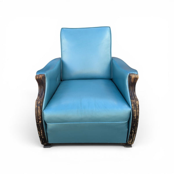 Vintage Reupholstered Blue Recliner Lounge Chair – Design No. 184 “LA Z BOY”