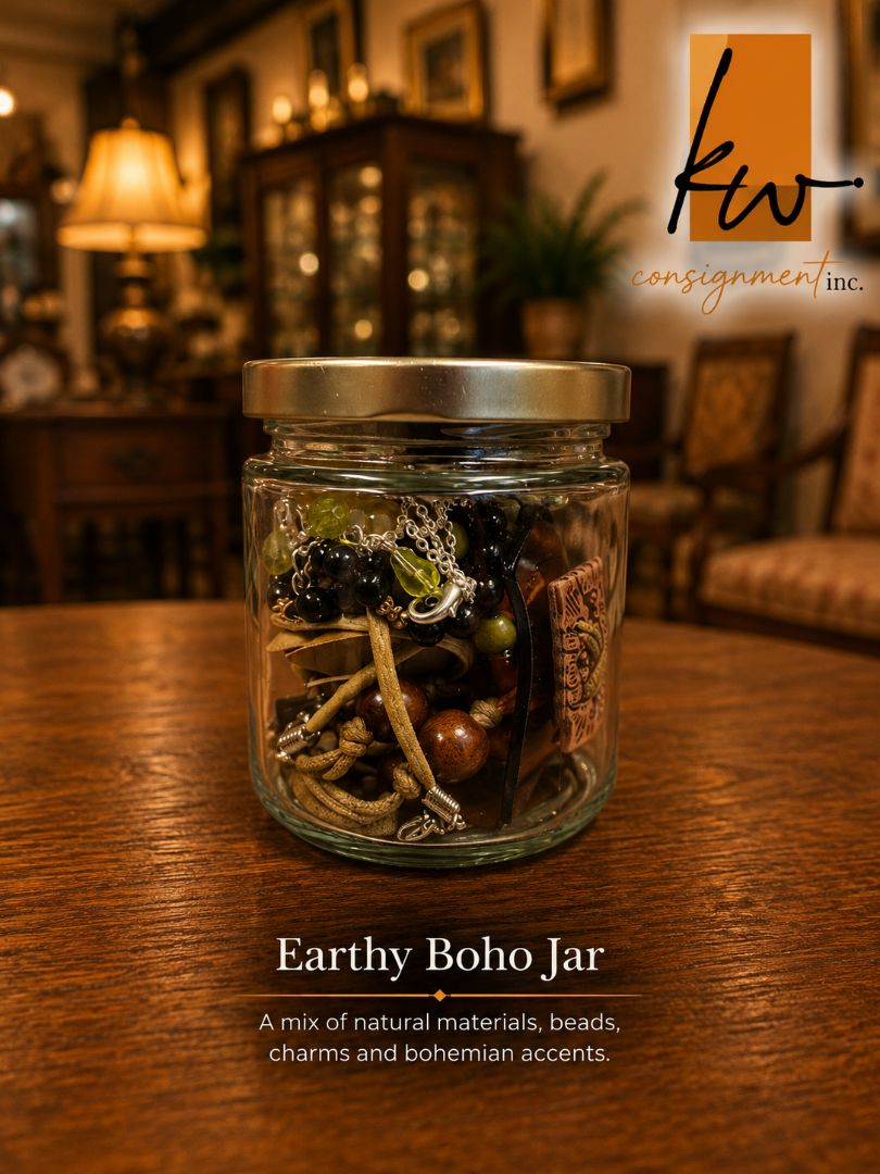 Earthy Boho Curated Costume Jewelry Jar