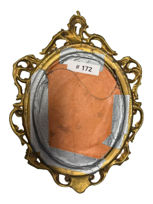 Ornate Vintage Gold Oval Wall Mirror