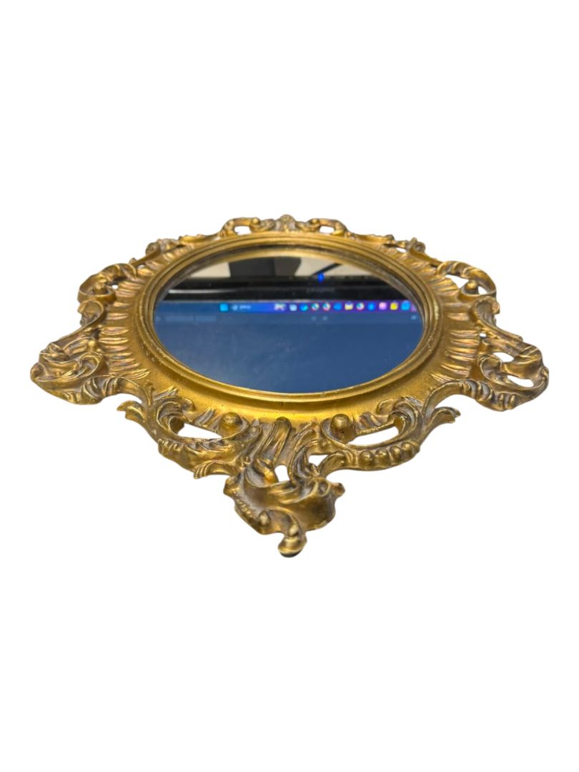 Ornate Vintage Gold Oval Wall Mirror