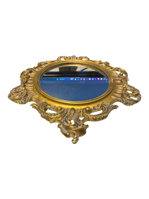 Ornate Vintage Gold Oval Wall Mirror