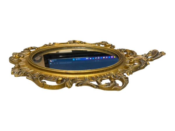 Ornate Vintage Gold Oval Wall Mirror