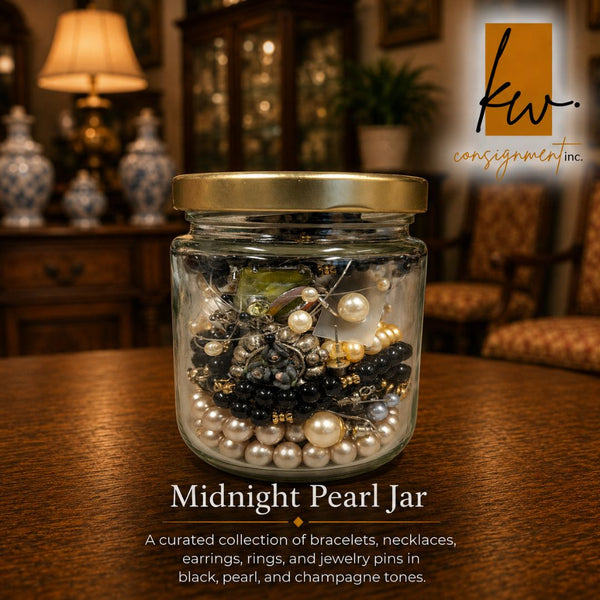 Midnight Pearl Curated Costume Jewelry Jar