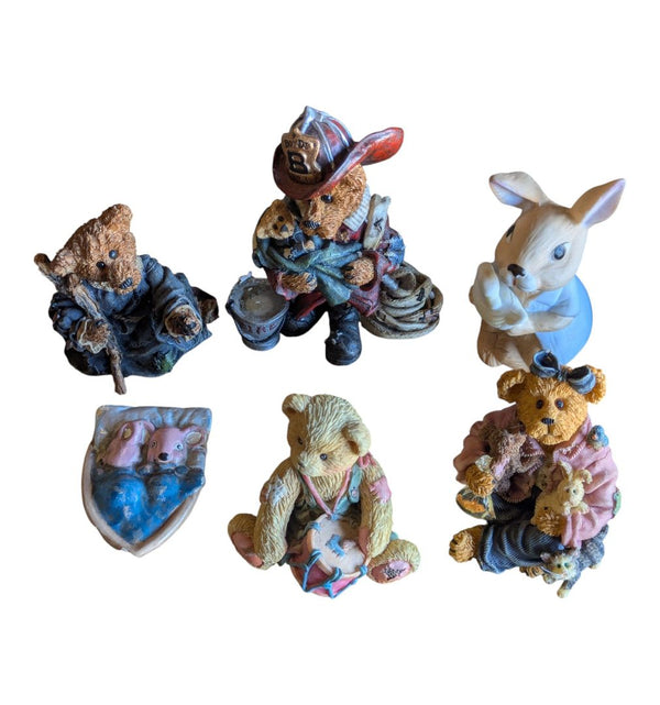 Mixed Animal & Bear Figurine Lot – Boyds Bears, Priscilla Hillman & Decorative Rabbit Pieces