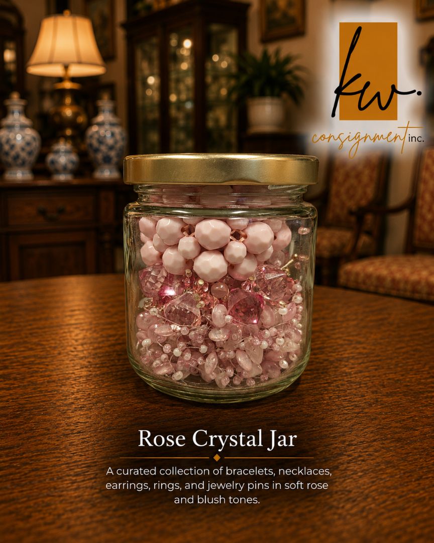 Rose Crystal Curated Costume Jewelry Jar