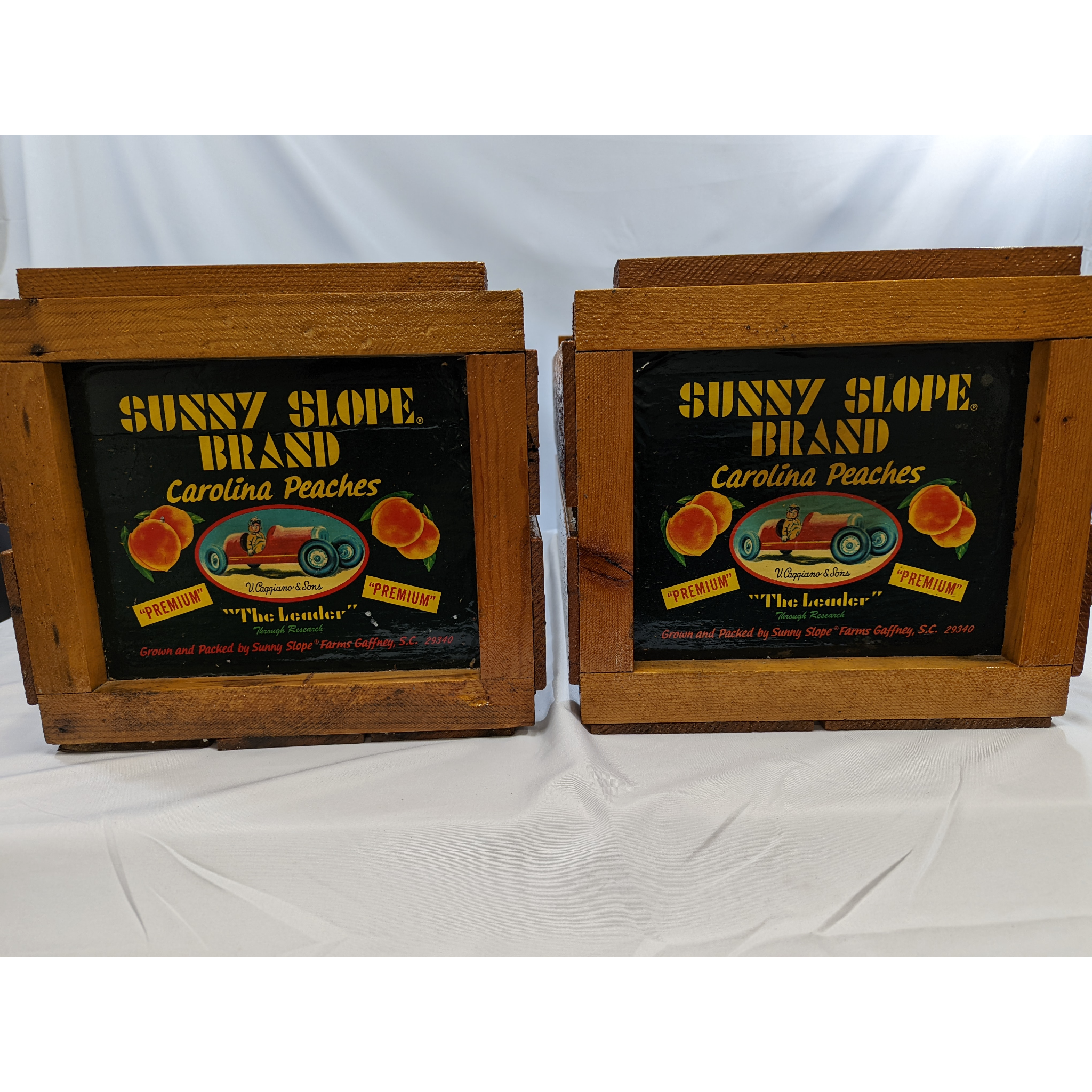 Wooden Sunny Slope Carolina Peaches Crates Furniture & Home Decor KW Consignment Inc. 156.94