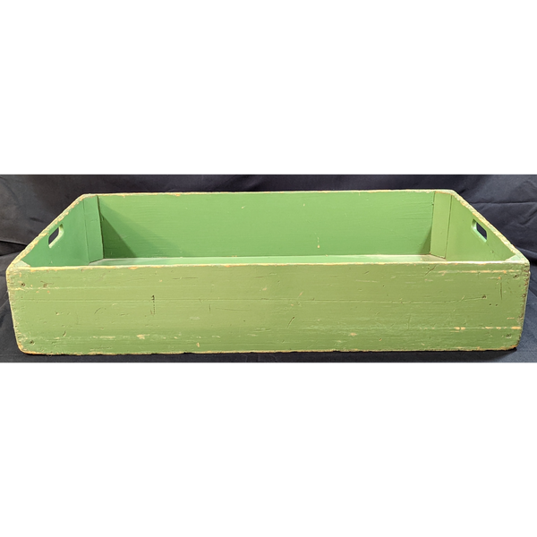 Old Wooden Box with Worn all Green Paint Furniture & Home Decor KW Consignment Inc. 49.99