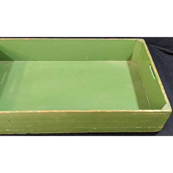 Old Wooden Box with Worn all Green Paint Furniture & Home Decor KW Consignment Inc. 49.99