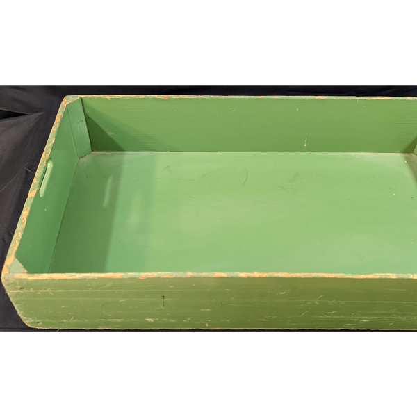 Old Wooden Box with Worn all Green Paint Furniture & Home Decor KW Consignment Inc. 49.99