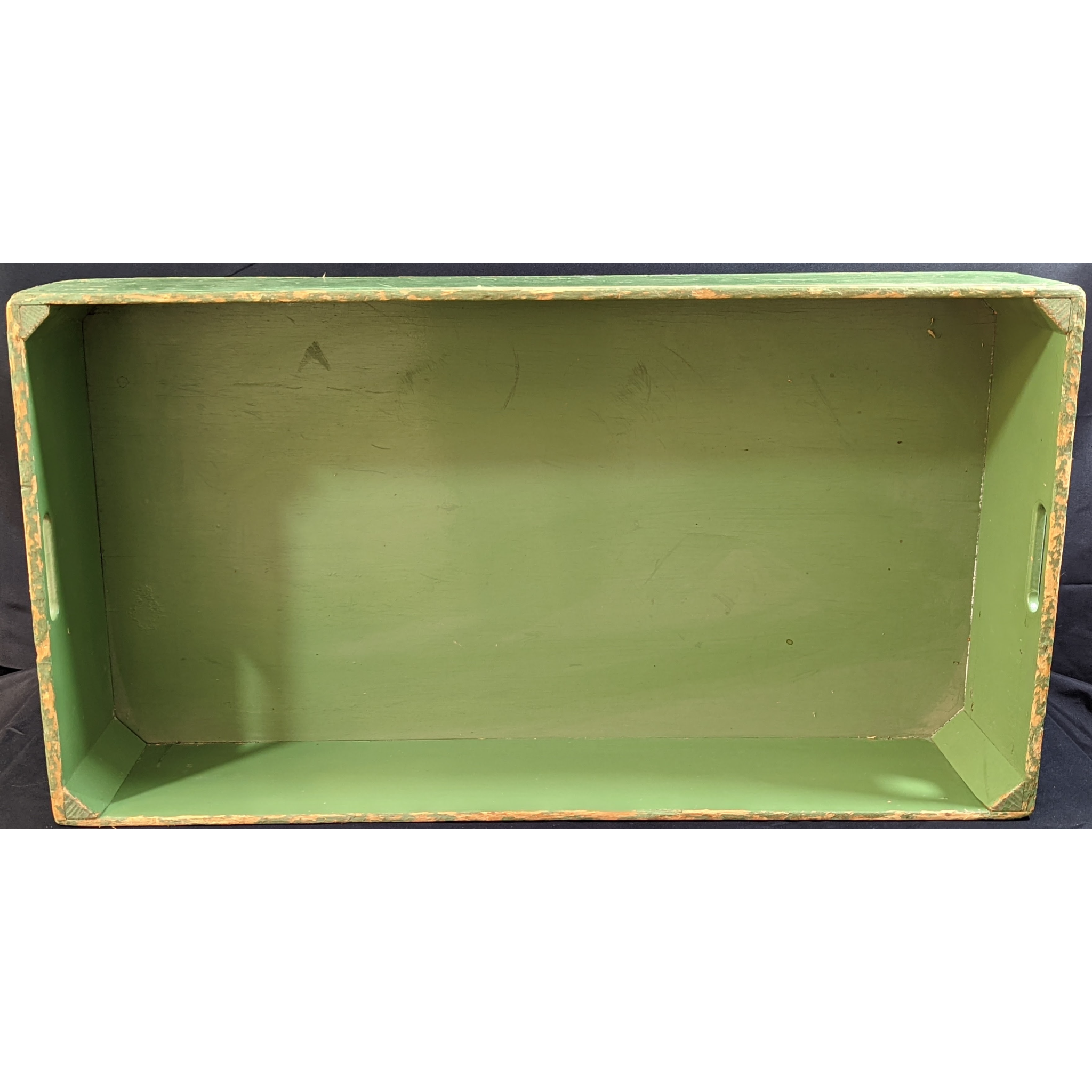 Old Wooden Box with Worn all Green Paint Furniture & Home Decor KW Consignment Inc. 49.99