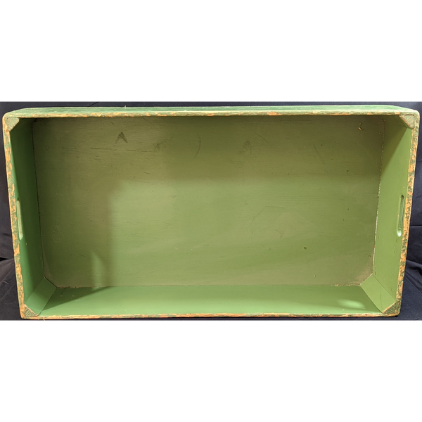 Old Wooden Box with Worn all Green Paint Furniture & Home Decor KW Consignment Inc. 49.99