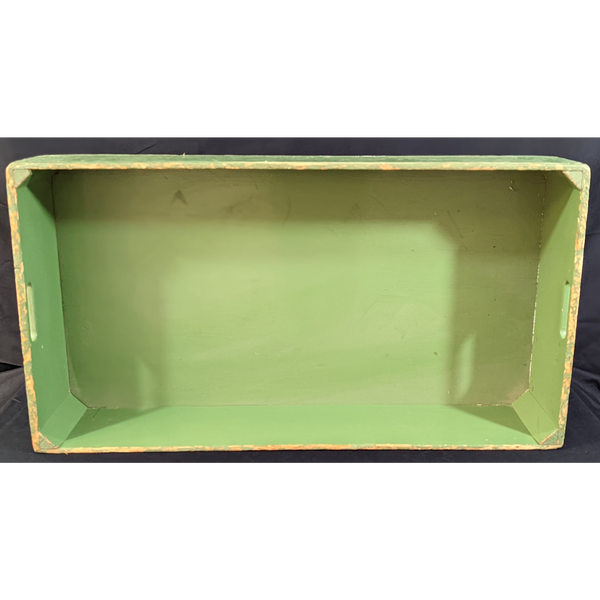 Old Wooden Box with Worn all Green Paint Furniture & Home Decor KW Consignment Inc. 49.99