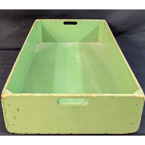 Old Wooden Box with Worn all Green Paint Furniture & Home Decor KW Consignment Inc. 49.99