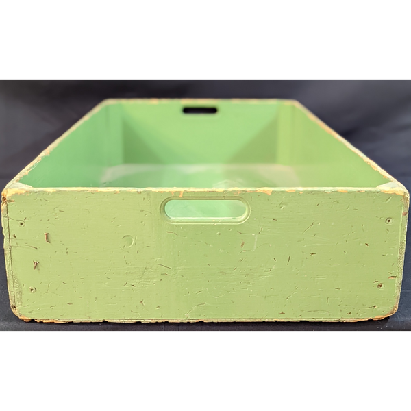 Old Wooden Box with Worn all Green Paint Furniture & Home Decor KW Consignment Inc. 49.99