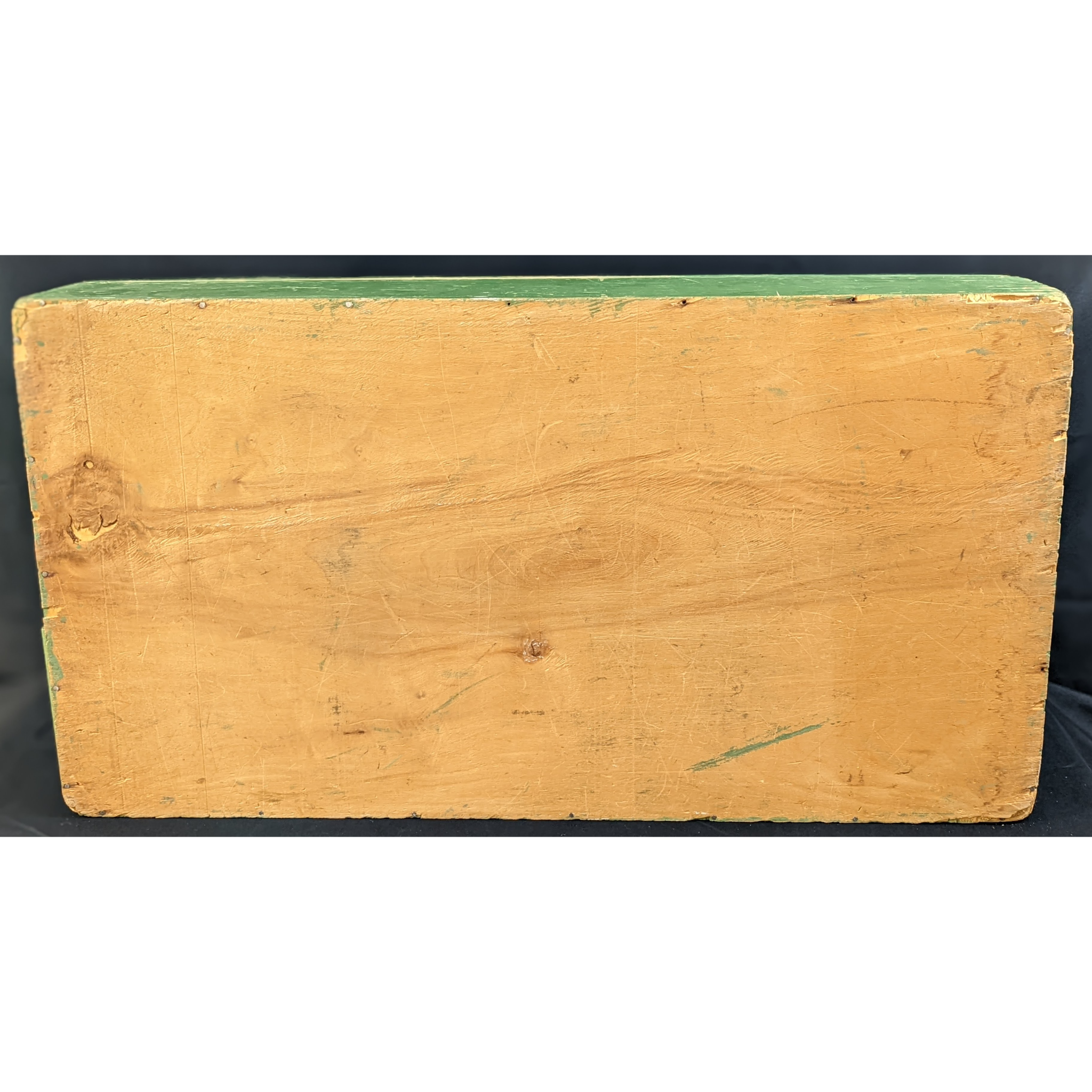 Old Wooden Box with Worn all Green Paint Furniture & Home Decor KW Consignment Inc. 49.99