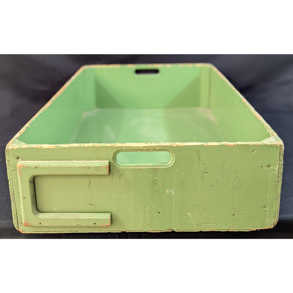 Old Wooden Box with Worn all Green Paint Furniture & Home Decor KW Consignment Inc. 49.99
