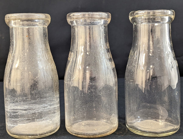 Set of 3 Hamilton Pure Milk Dairies Bottles Furniture & Home Decor KW Consignment Inc. 12.00