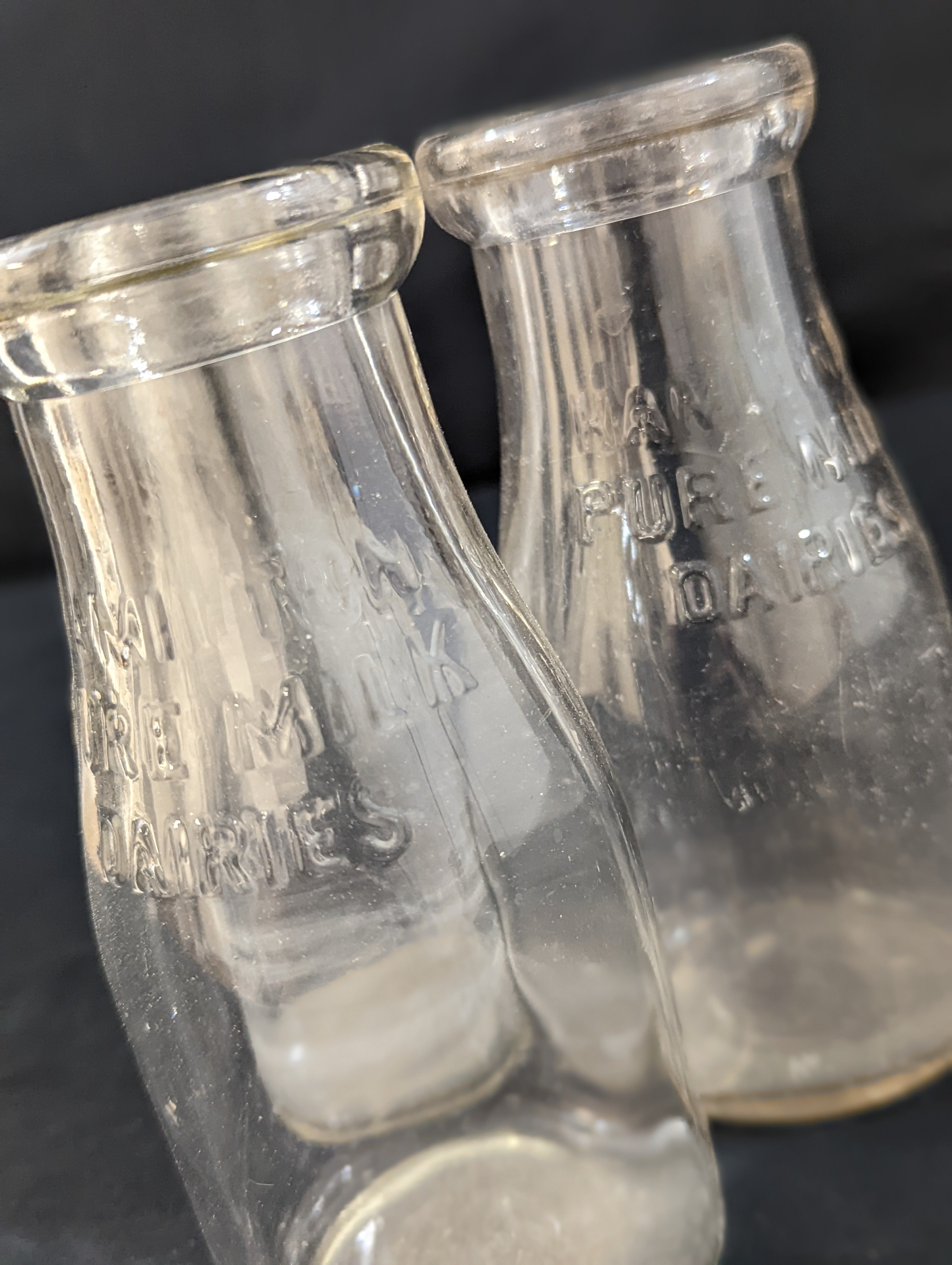 Set of 3 Hamilton Pure Milk Dairies Bottles Furniture & Home Decor KW Consignment Inc. 12.00