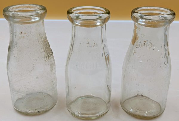 Set of 3 Hamilton Pure Milk Dairies Bottles Furniture & Home Decor KW Consignment Inc. 12.00