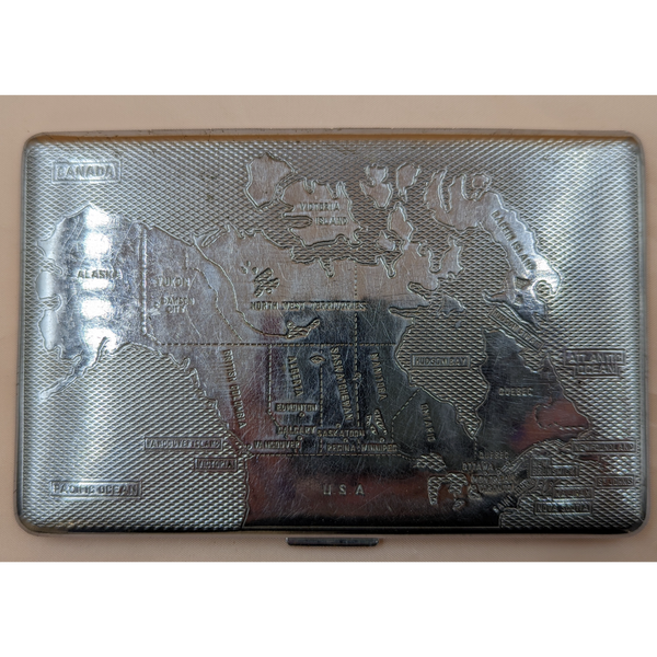 Vintage Cigarette Case with Map of Canada Furniture & Home Decor KW Consignment Inc. 125.00